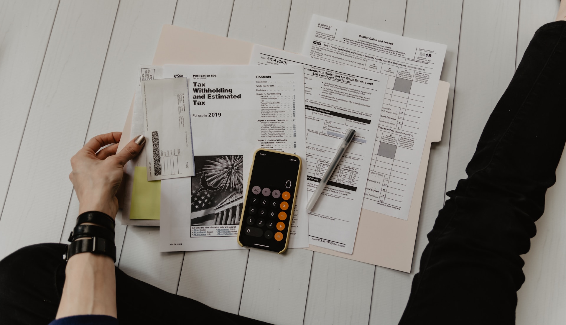 a girl with documents